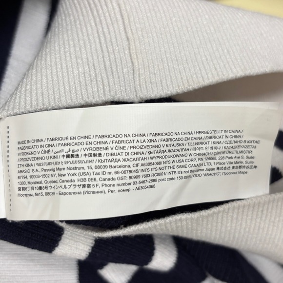 NWOT DESIGUAL Asymmetric Stripe Sweatshirt White Navy Size Large Casual Workwear - Picture 10 of 12